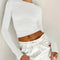 Women’s Long Sleeve Crew Neck Crop Top with Thumb Holes Slim Fit Solid Knit T-Shirt for Summer Streetwear and Casual Outfits